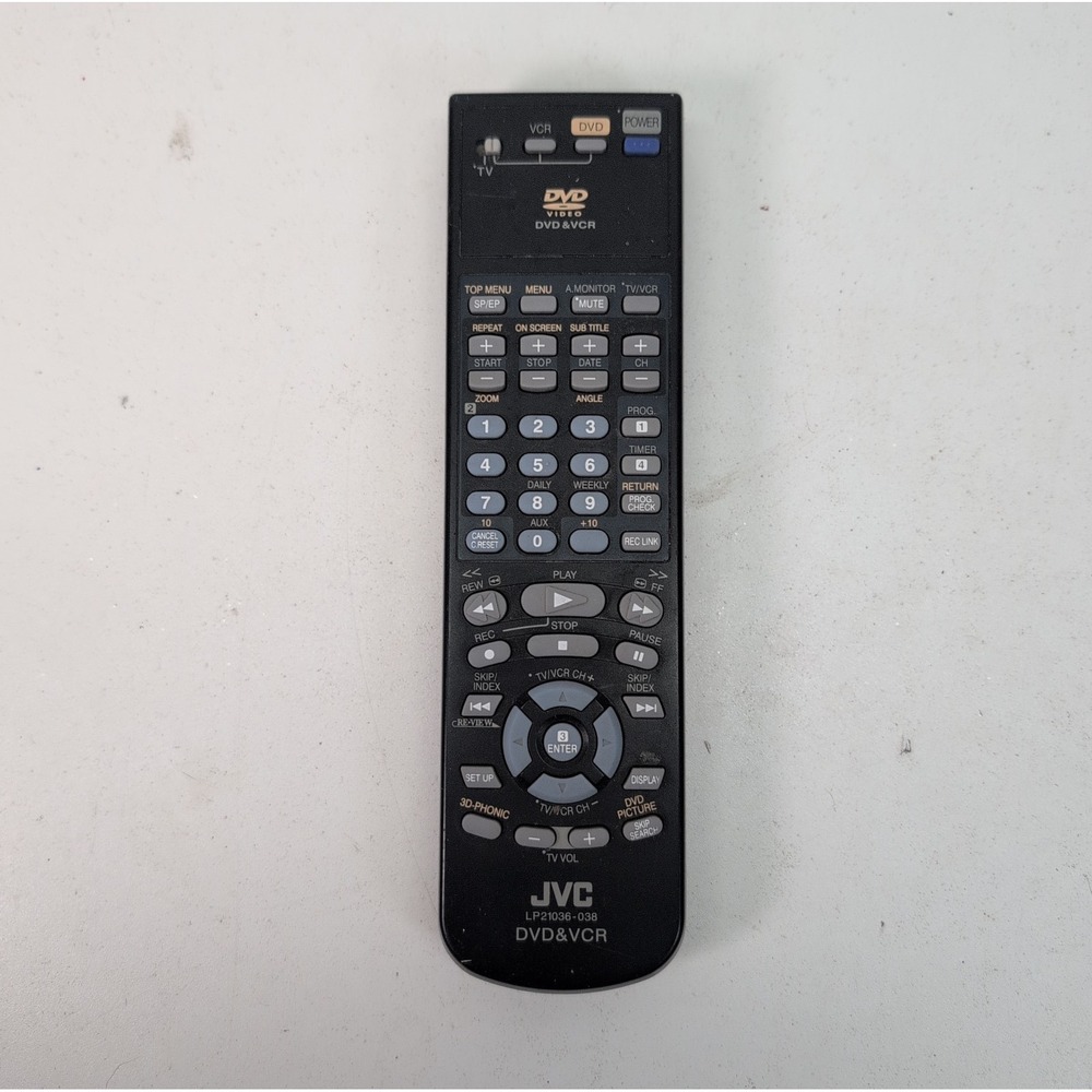 JVC LP21036-038 DVD VCR Remote Control OEM Replacement